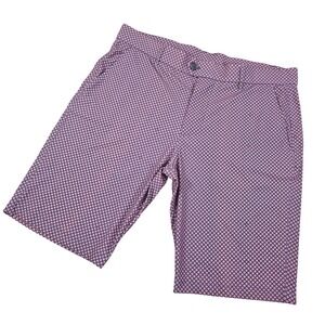 Greyson Montauk‎ Men Golf Shorts Purple Geometric Wolf Print Size 34 Technical